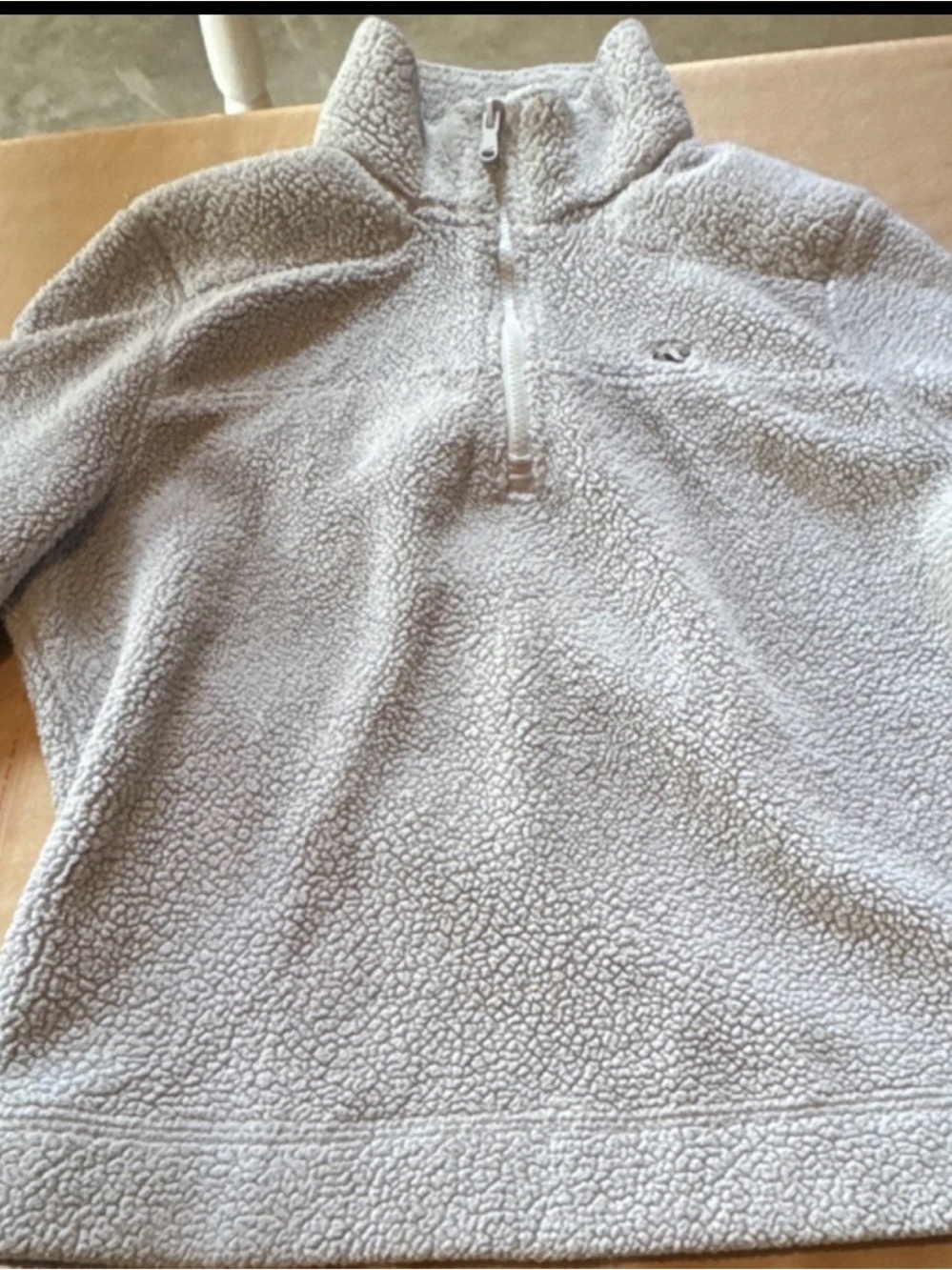 Vineyard Vines Light Gray Sherpa Half-Zip Pullover‎